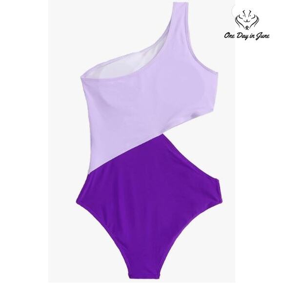 SweatyRocks One Shoulder Cut Out One Piece Swimsuit Size XL - Picture 2 of 4